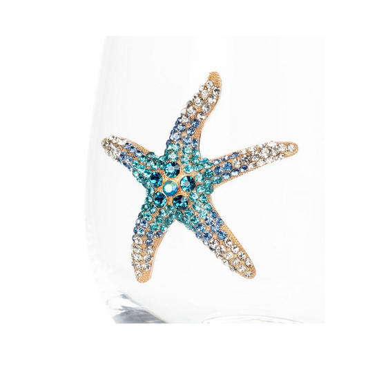 Wine Glass w Starfish 16 oz