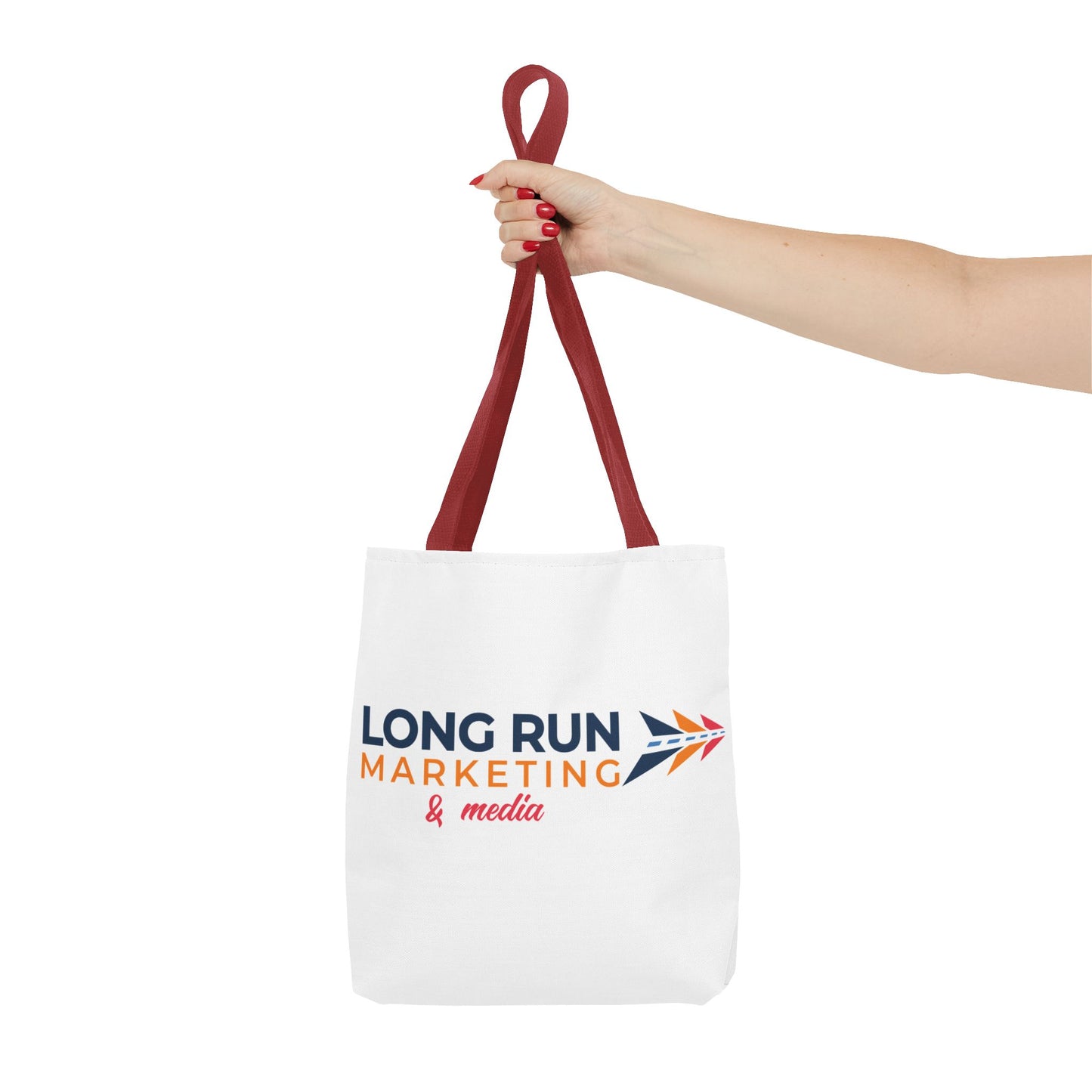 Long Run Marketing & Media Logo Tote Bag — Branded Canvas Tote