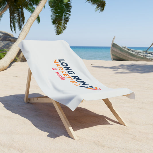 Long Run Marketing & Media Beach Towel — Branded Logo Beach Towel for Agencies & Conferences