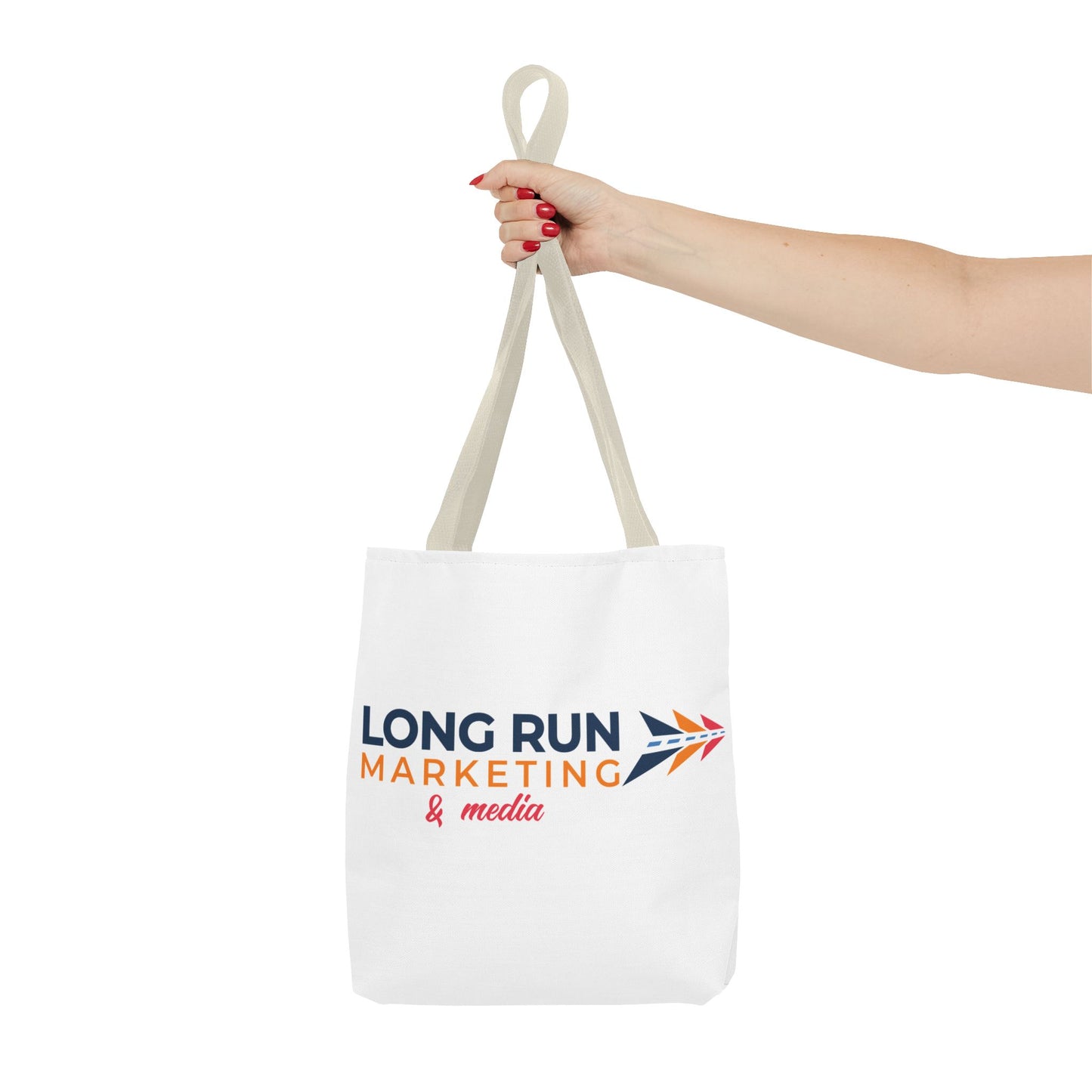 Long Run Marketing & Media Logo Tote Bag — Branded Canvas Tote