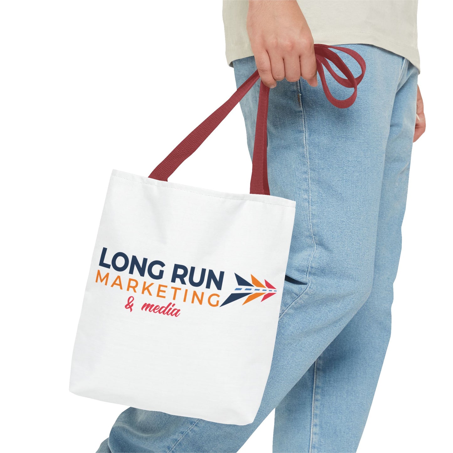 Long Run Marketing & Media Logo Tote Bag — Branded Canvas Tote