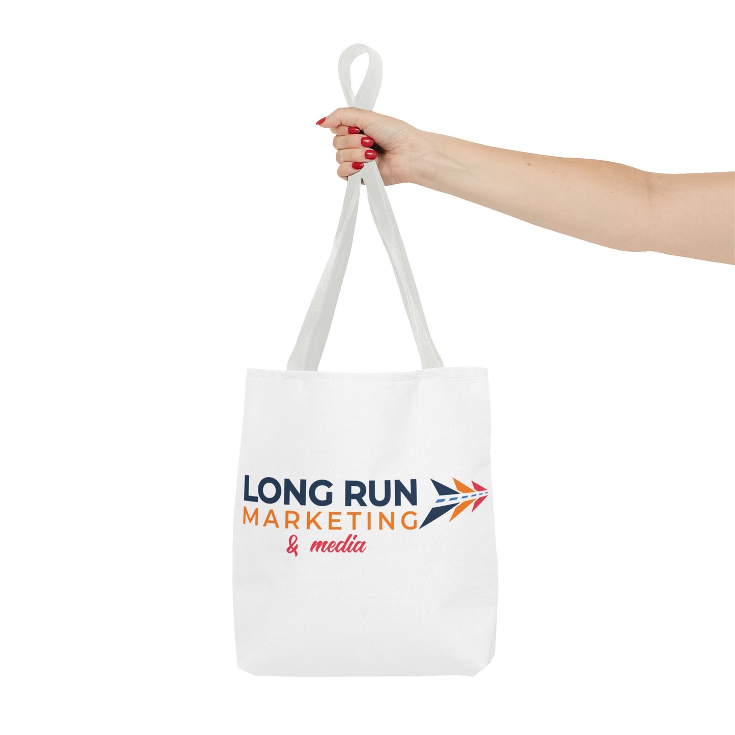 Long Run Marketing & Media Logo Tote Bag — Branded Canvas Tote