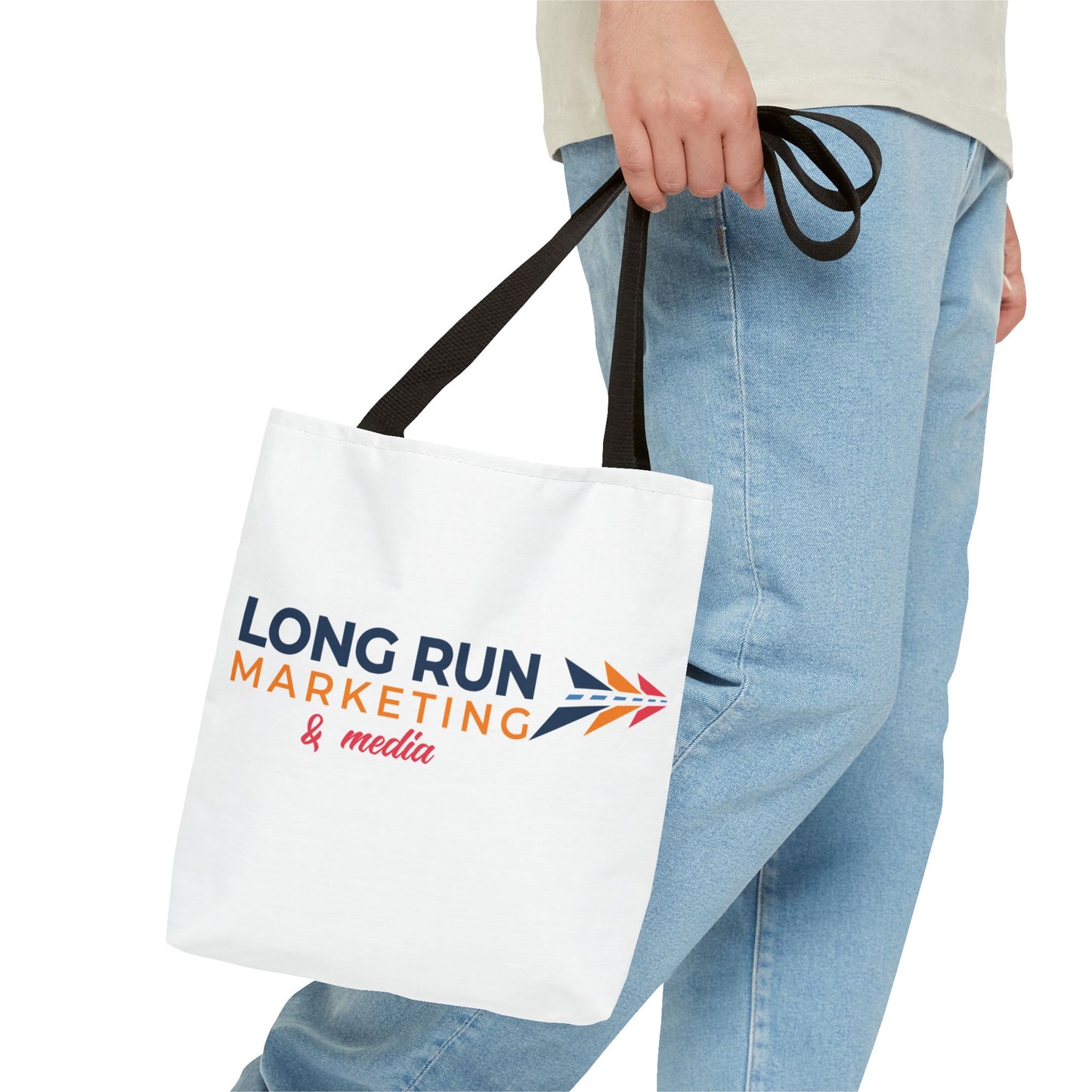 Long Run Marketing & Media Logo Tote Bag — Branded Canvas Tote