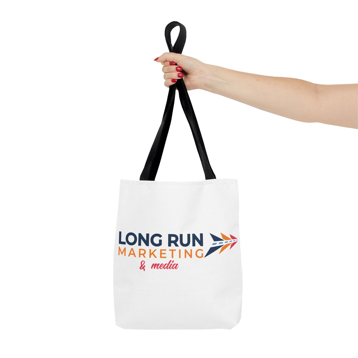 Long Run Marketing & Media Logo Tote Bag — Branded Canvas Tote