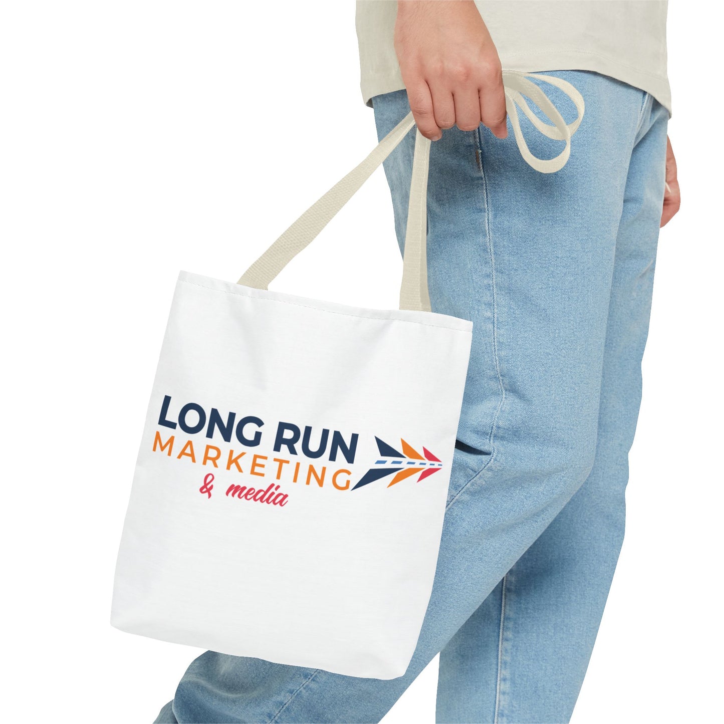 Long Run Marketing & Media Logo Tote Bag — Branded Canvas Tote