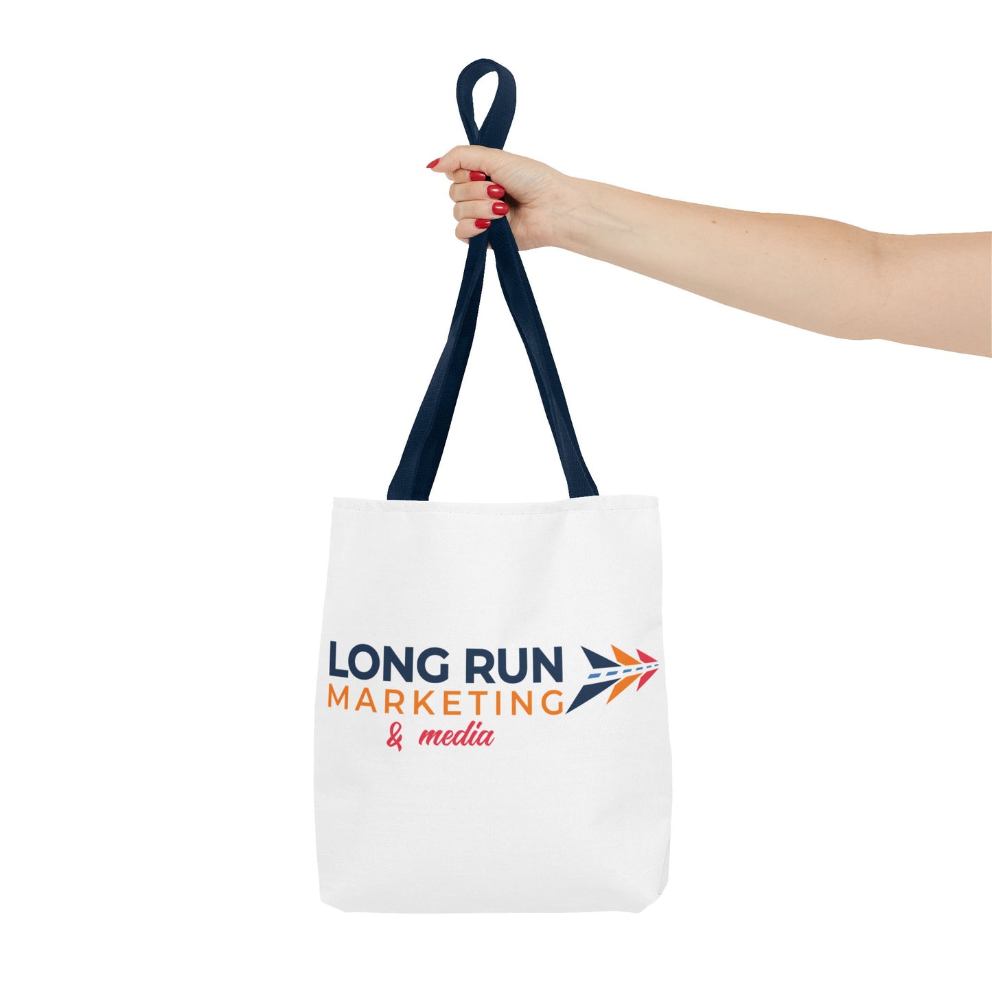 Long Run Marketing & Media Logo Tote Bag — Branded Canvas Tote