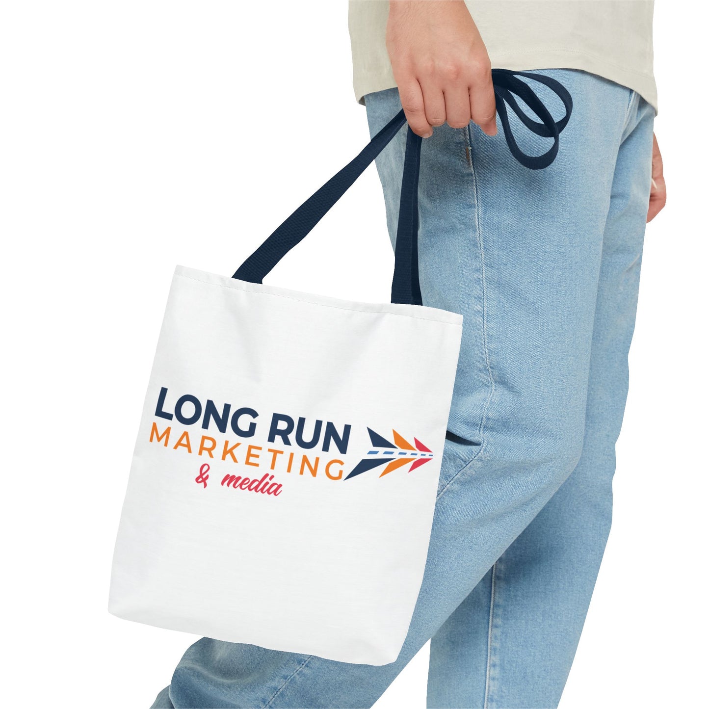 Long Run Marketing & Media Logo Tote Bag — Branded Canvas Tote