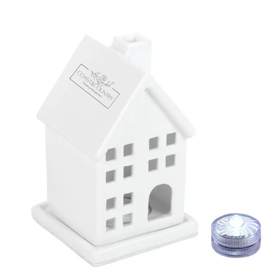 Ceramic House with Logo & Light