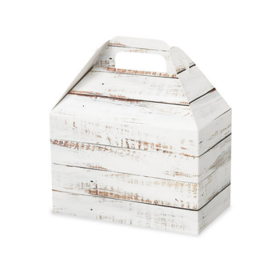 White Distressed Gable Box (3-5 Smaller Items)