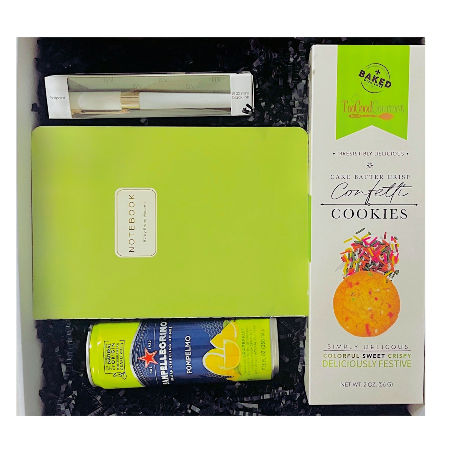 Green Notebook and Snacks