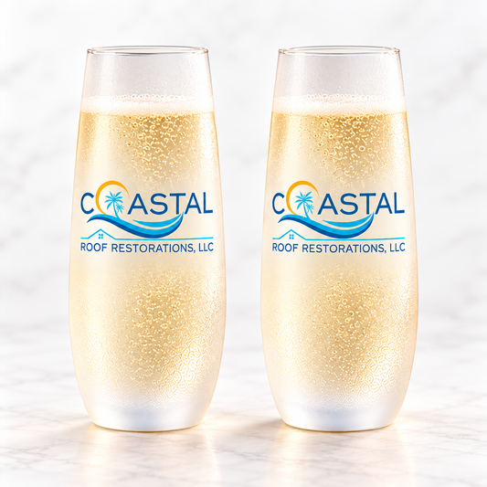 Frosted Champagne Glass with Logo