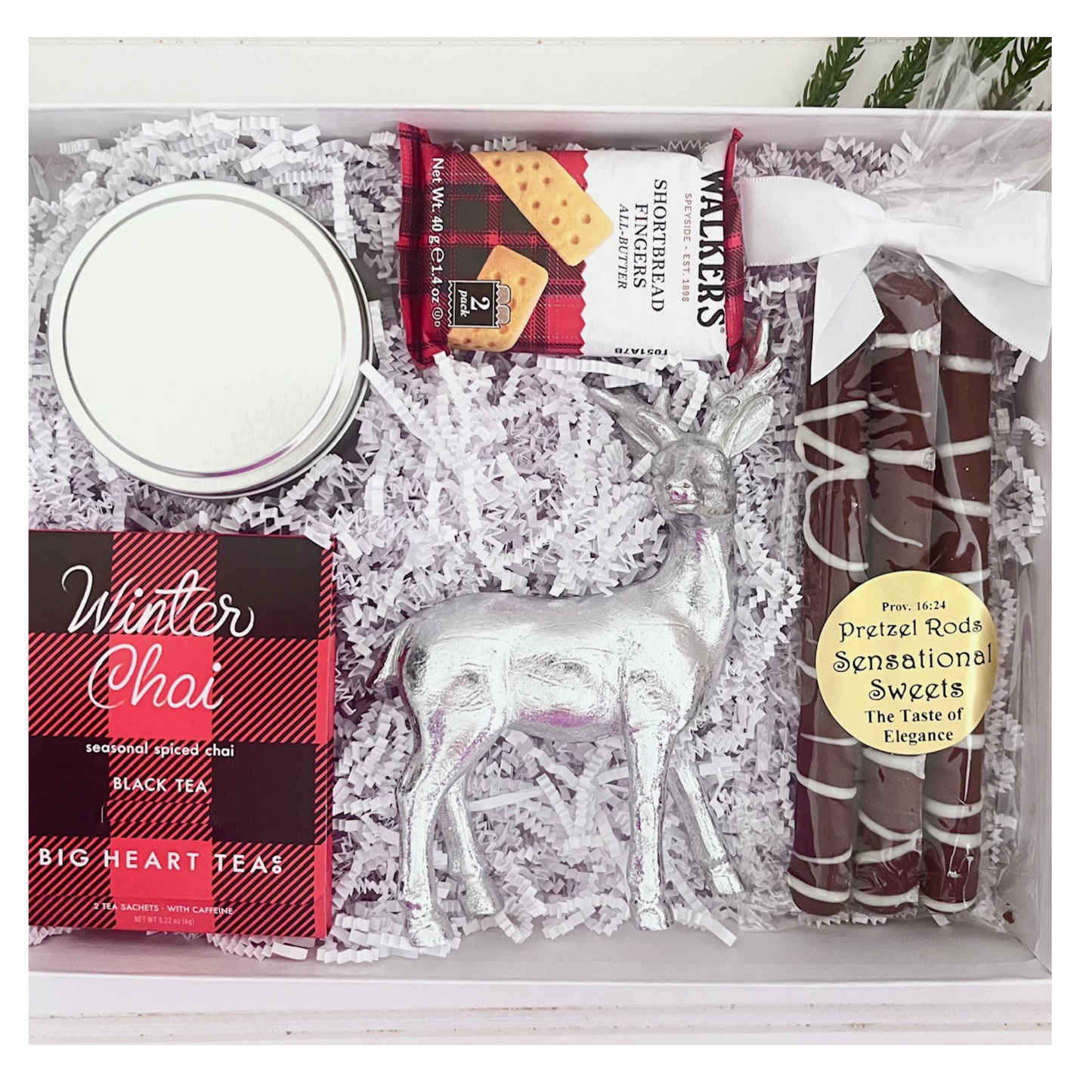 Silver Reindeer Holiday Box