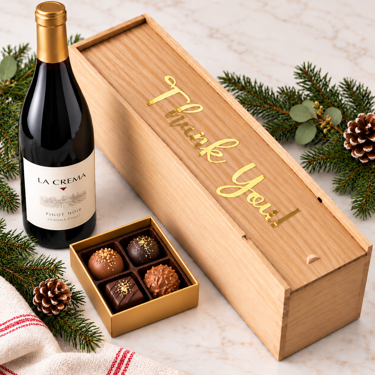 Thank You Wine with Chocolates